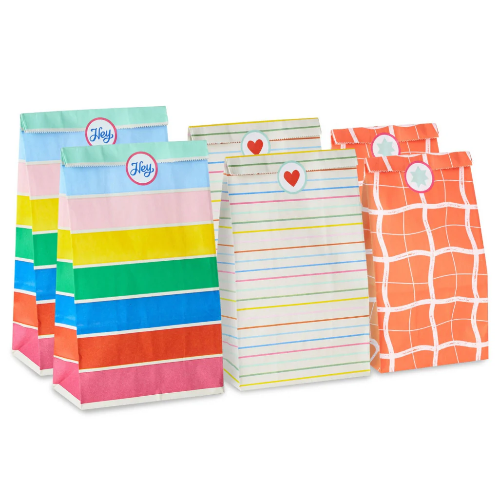 Hallmark : Colorful 6-Pack Assortment Paper Goodie Bags With Stickers - Image 4