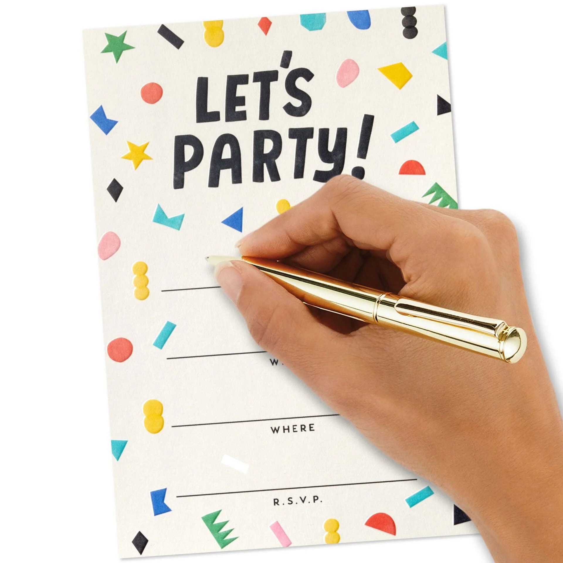 Hallmark : Colorful Confetti Party Invitations, Pack of 20 - Image 5