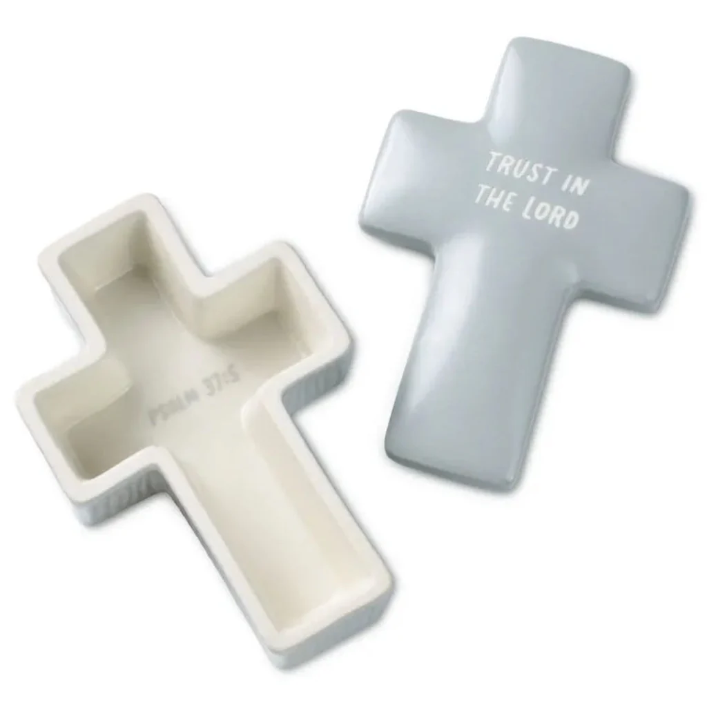 Hallmark : Confirmation Cross-Shaped Lidded Trinket Dish - Image 2