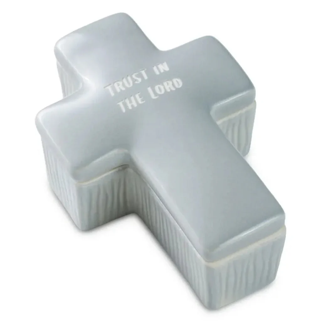 Hallmark : Confirmation Cross-Shaped Lidded Trinket Dish - Image 3