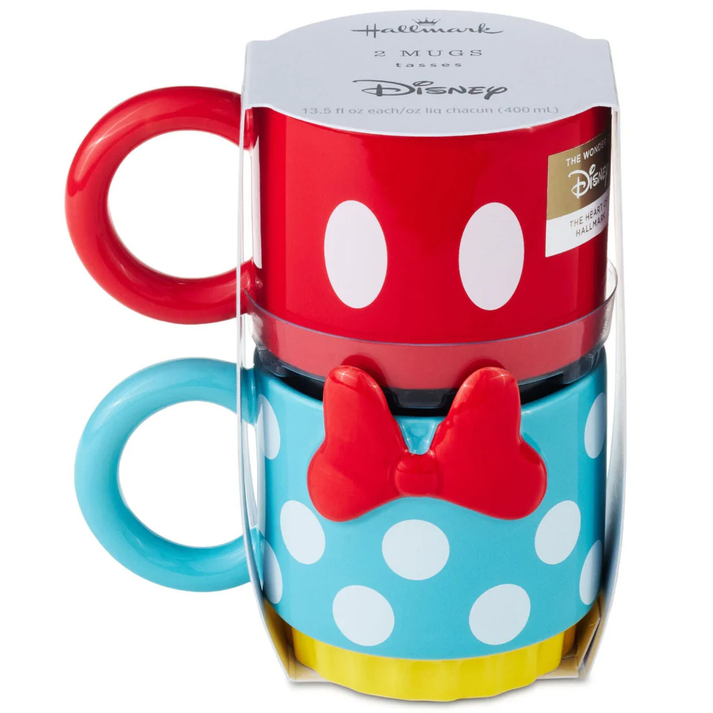 Hallmark : Disney Mickey Mouse and Minnie Mouse Stacking Mugs, Set of 2 - Image 3