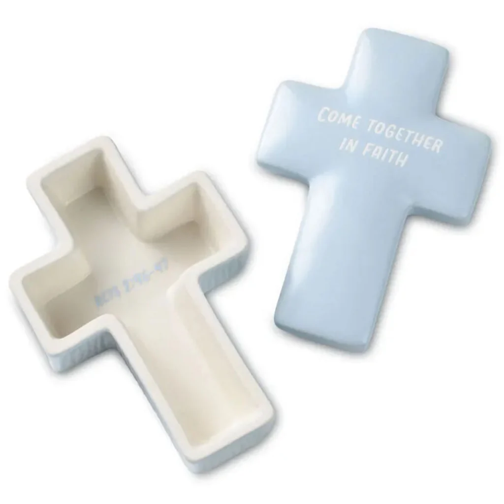 Hallmark : First Communion Cross-Shaped Lidded Trinket Dish - Image 2
