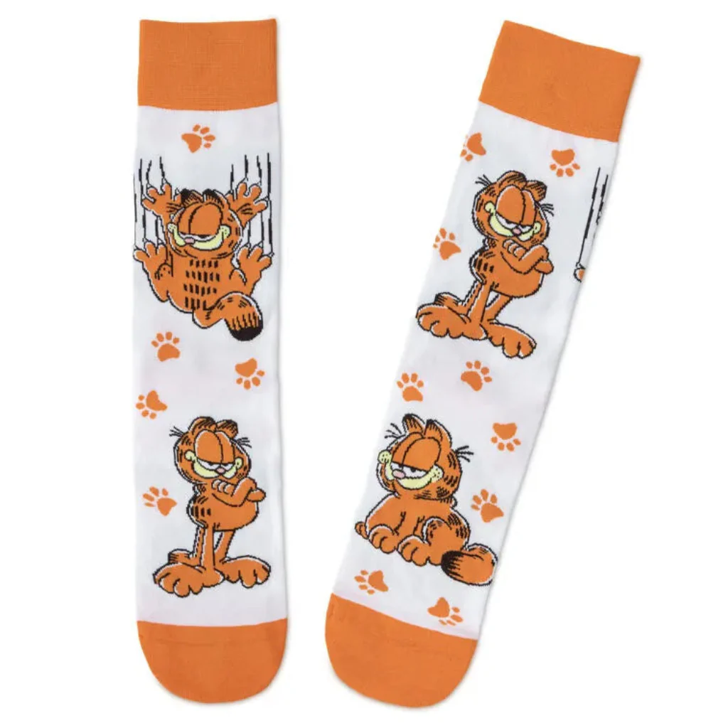 Hallmark : Garfield Poses and Paw Prints Novelty Crew Socks - Image 2