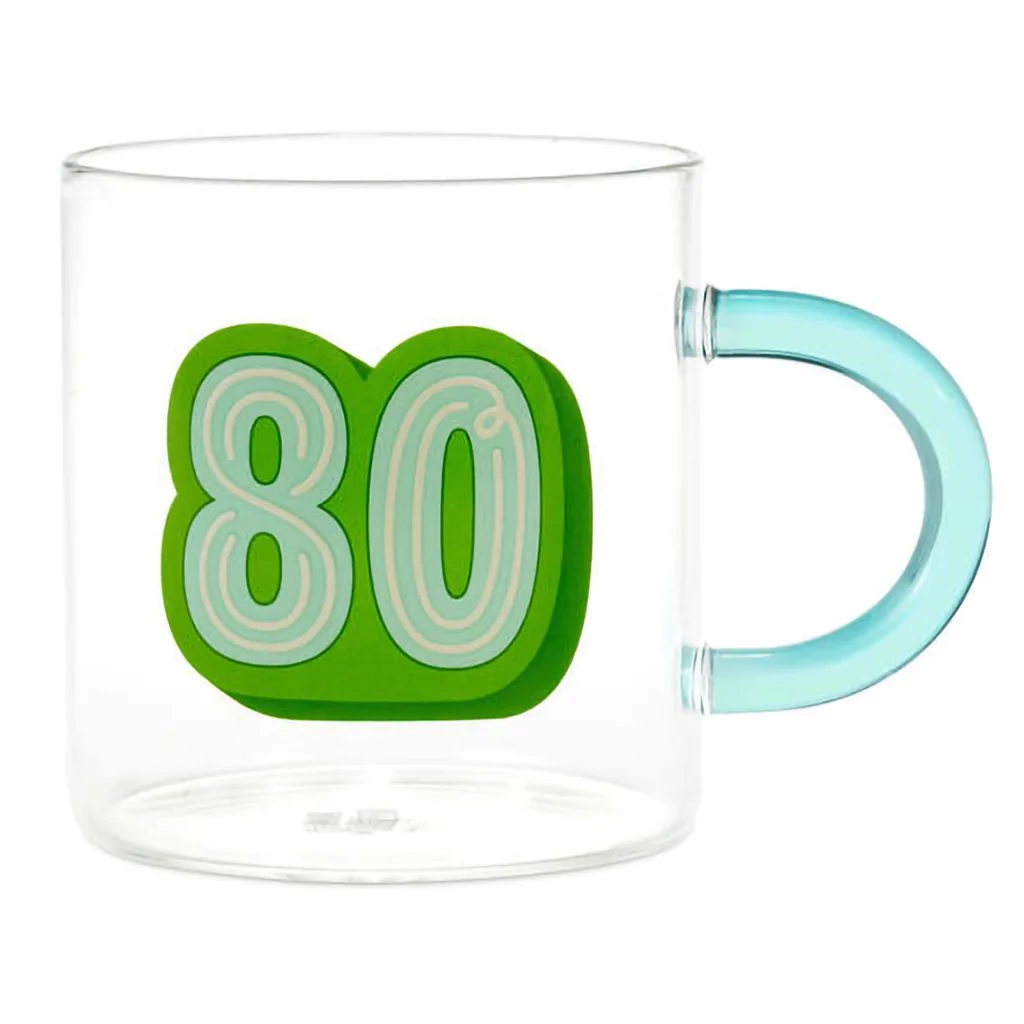 Hallmark : Glass 80th Birthday Mug, 17.5 oz.