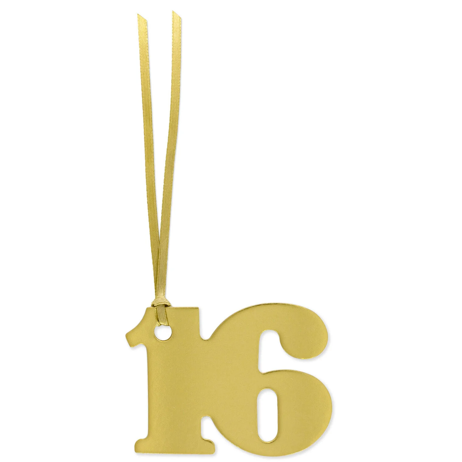 Hallmark : Gold "16" Die-Cut Gift Trim