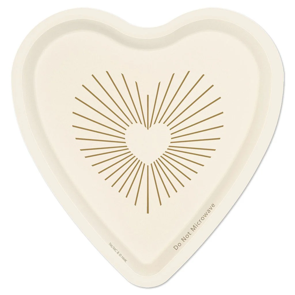 Hallmark : Gold and Ivory Heart-Shaped Dessert Plates, Set of 8