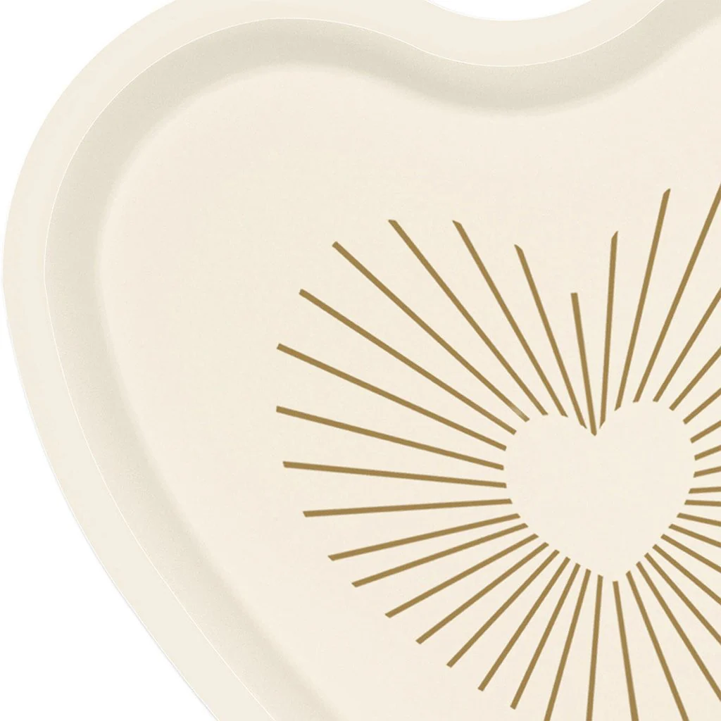 Hallmark : Gold and Ivory Heart-Shaped Dessert Plates, Set of 8 - Image 3