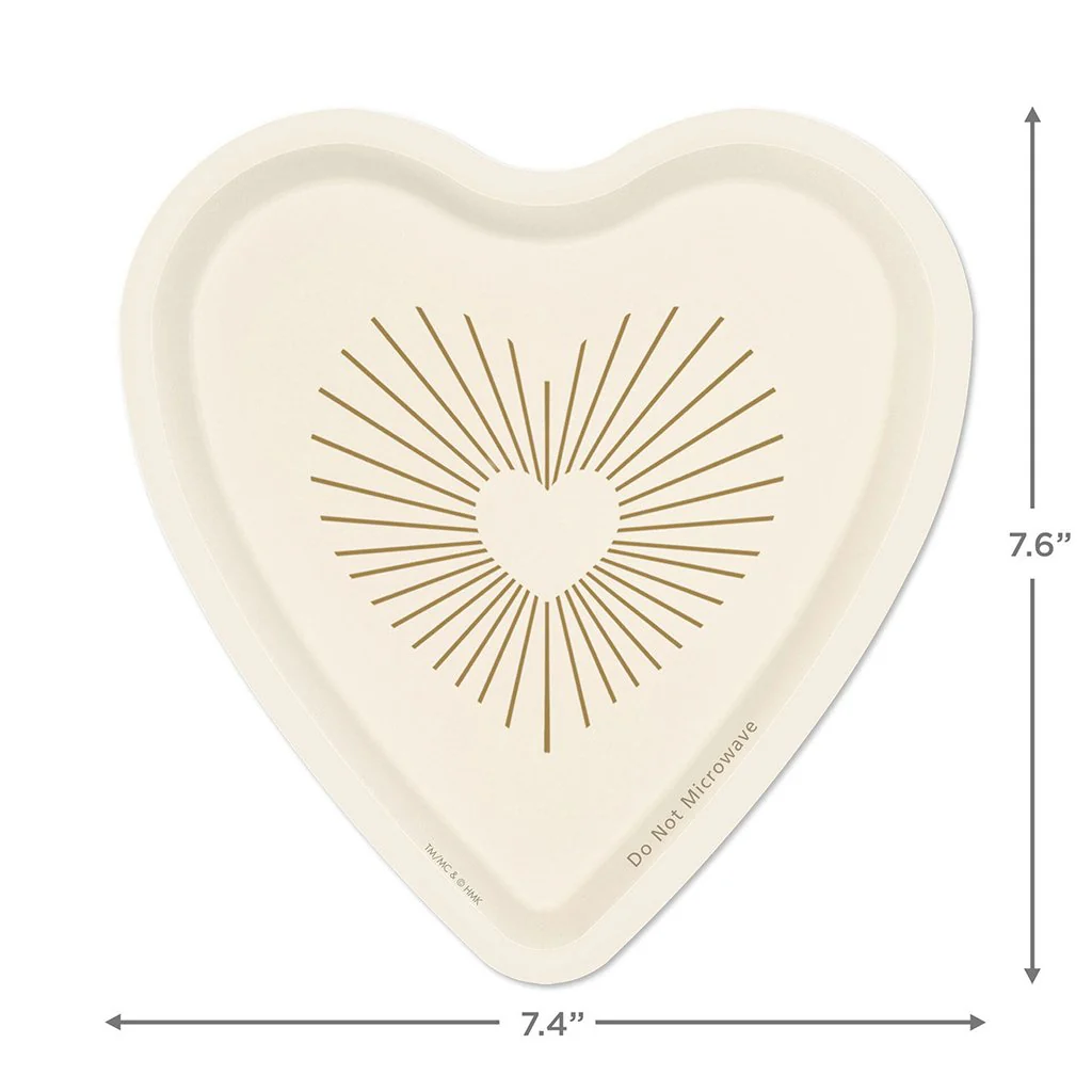 Hallmark : Gold and Ivory Heart-Shaped Dessert Plates, Set of 8 - Image 4