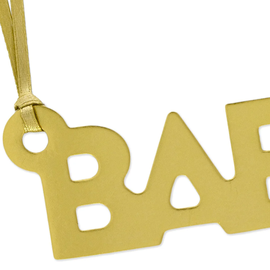 Hallmark : Gold "Baby" Die-Cut Gift Trim - Image 3