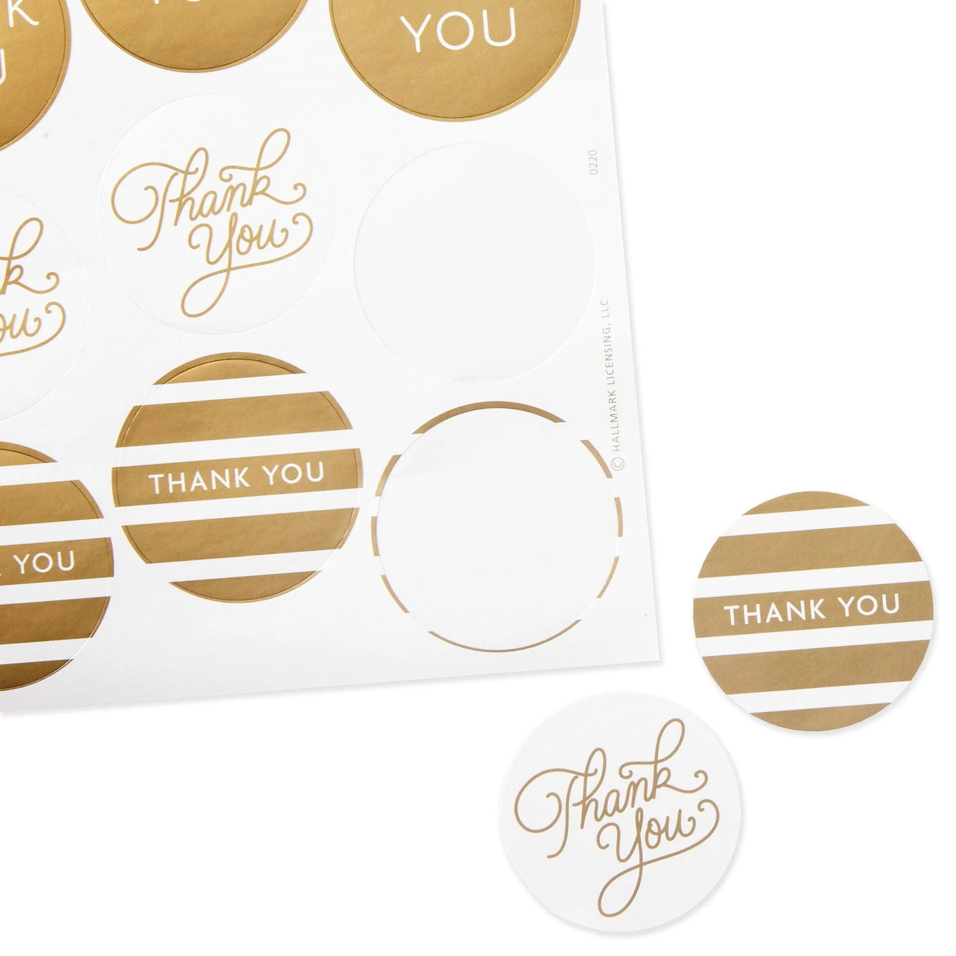 Hallmark : Gold Foil Thank-You Sticker Seals, 10 sheets - Image 5