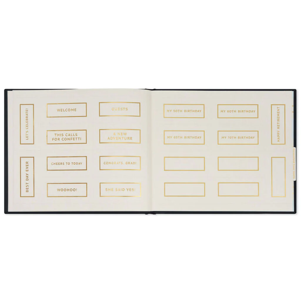 Hallmark : Gold on Navy Linen Customizable Guest Book - Image 7