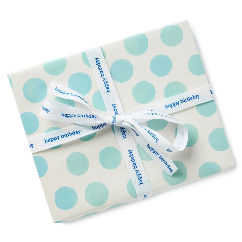 Hallmark : Happy Birthday White Grosgrain Ribbon, 19.6' - Image 4