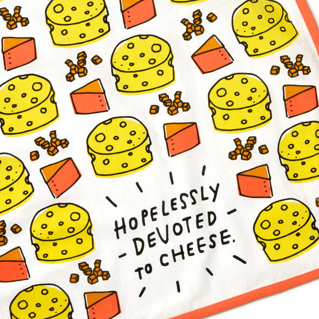 Hallmark : Hopelessly Devoted to Cheese Funny Tea Towel, 18x26 - Image 4