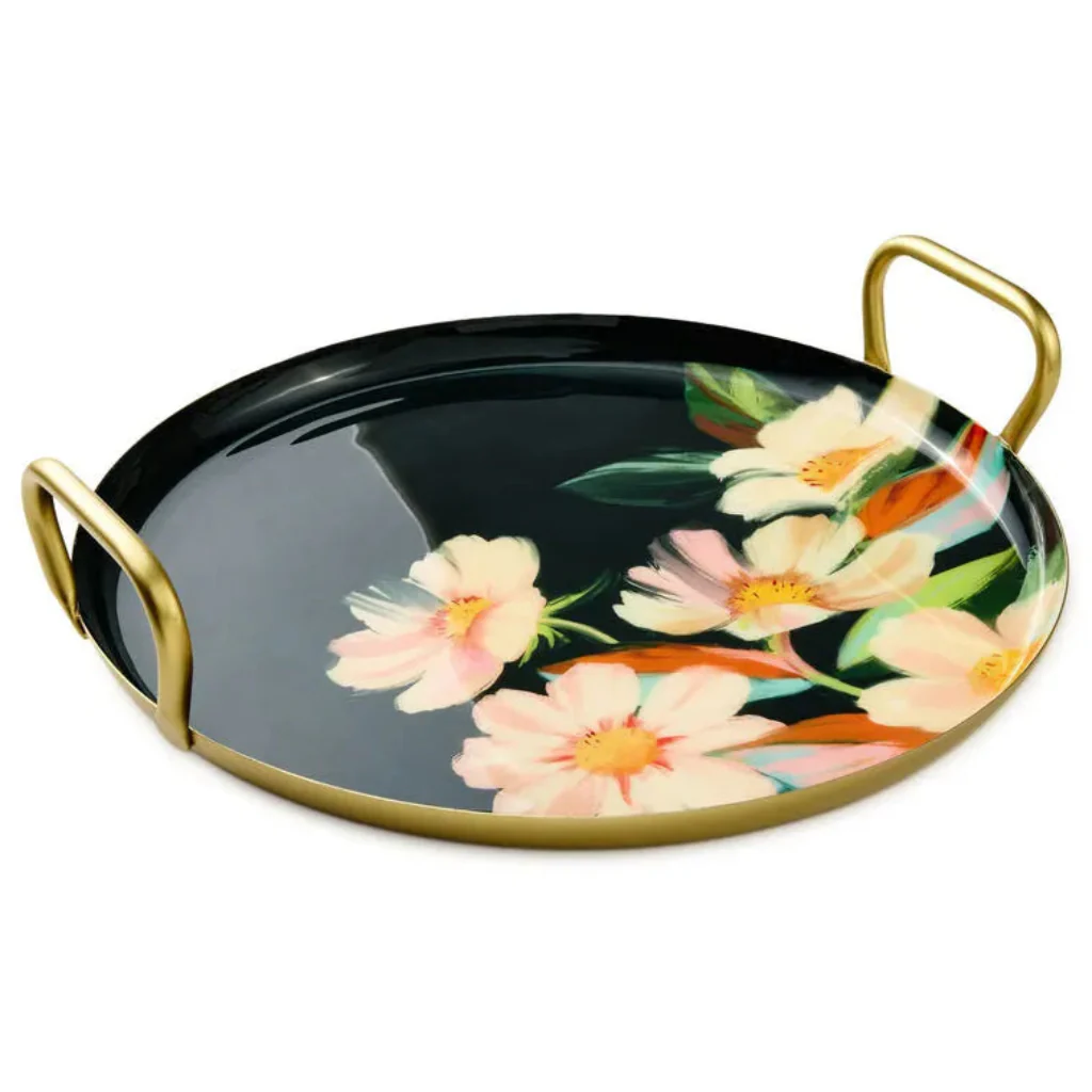 Hallmark : Green Floral Serving Tray, 13.75" - Image 2