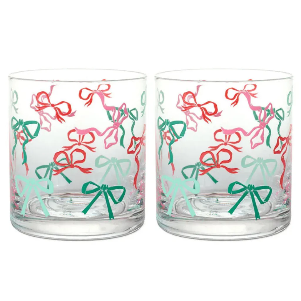 Hallmark : Lacey Chabert Collection Holiday Bow Drinking Glasses, Set of 2 - Image 2