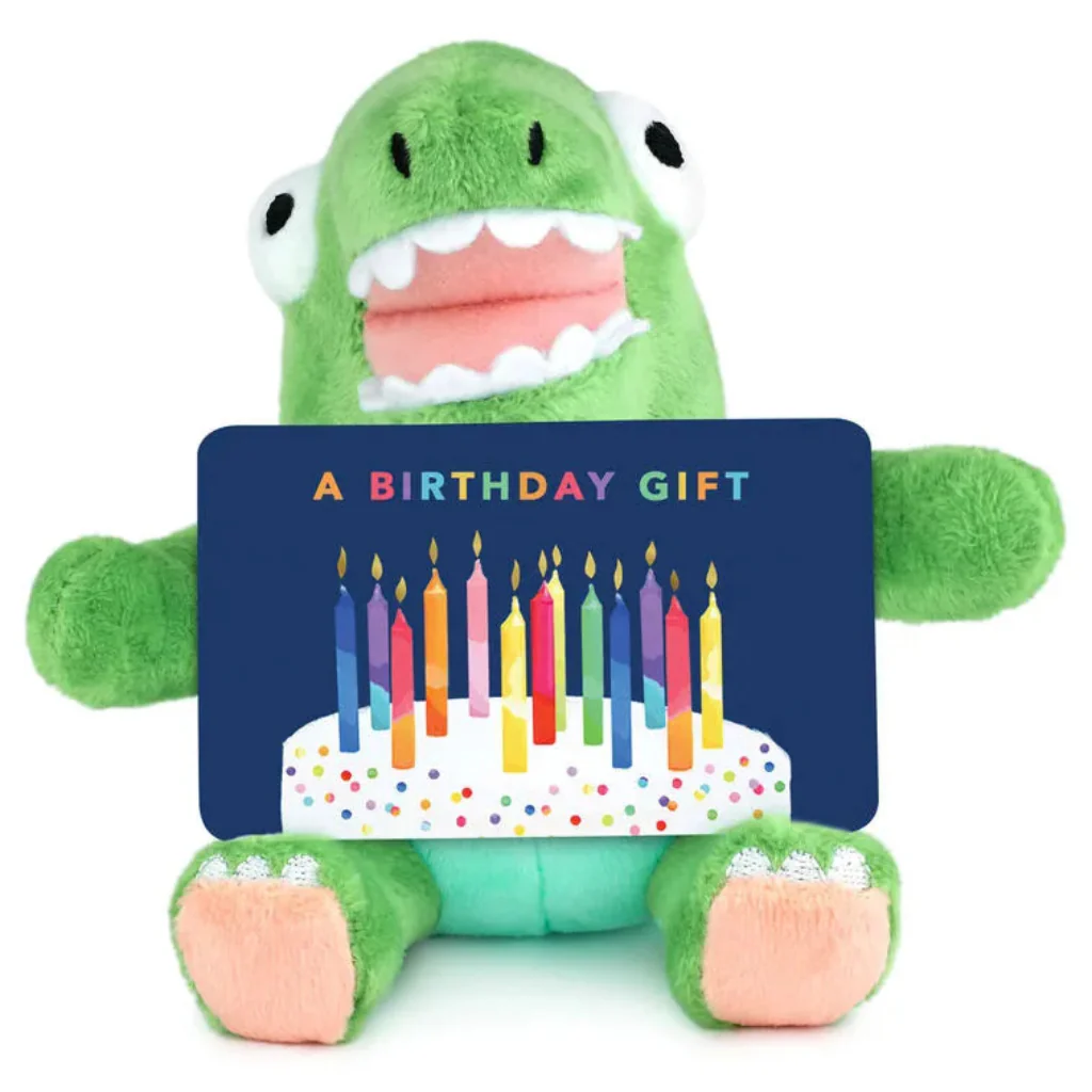 Hallmark : Little Green Dinosaur Plush Gift Card Holder, 4"