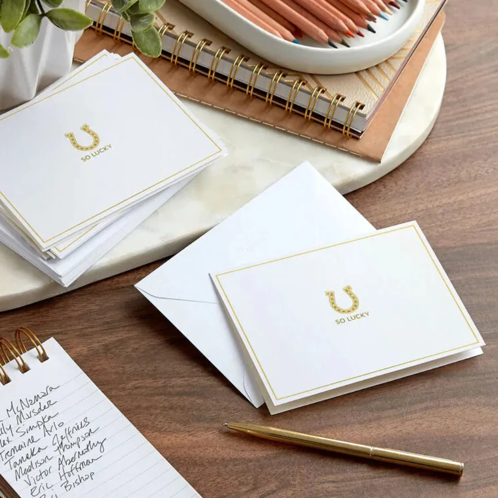 Hallmark : Lucky Horseshoe Boxed Blank Note Cards Pack - Image 4