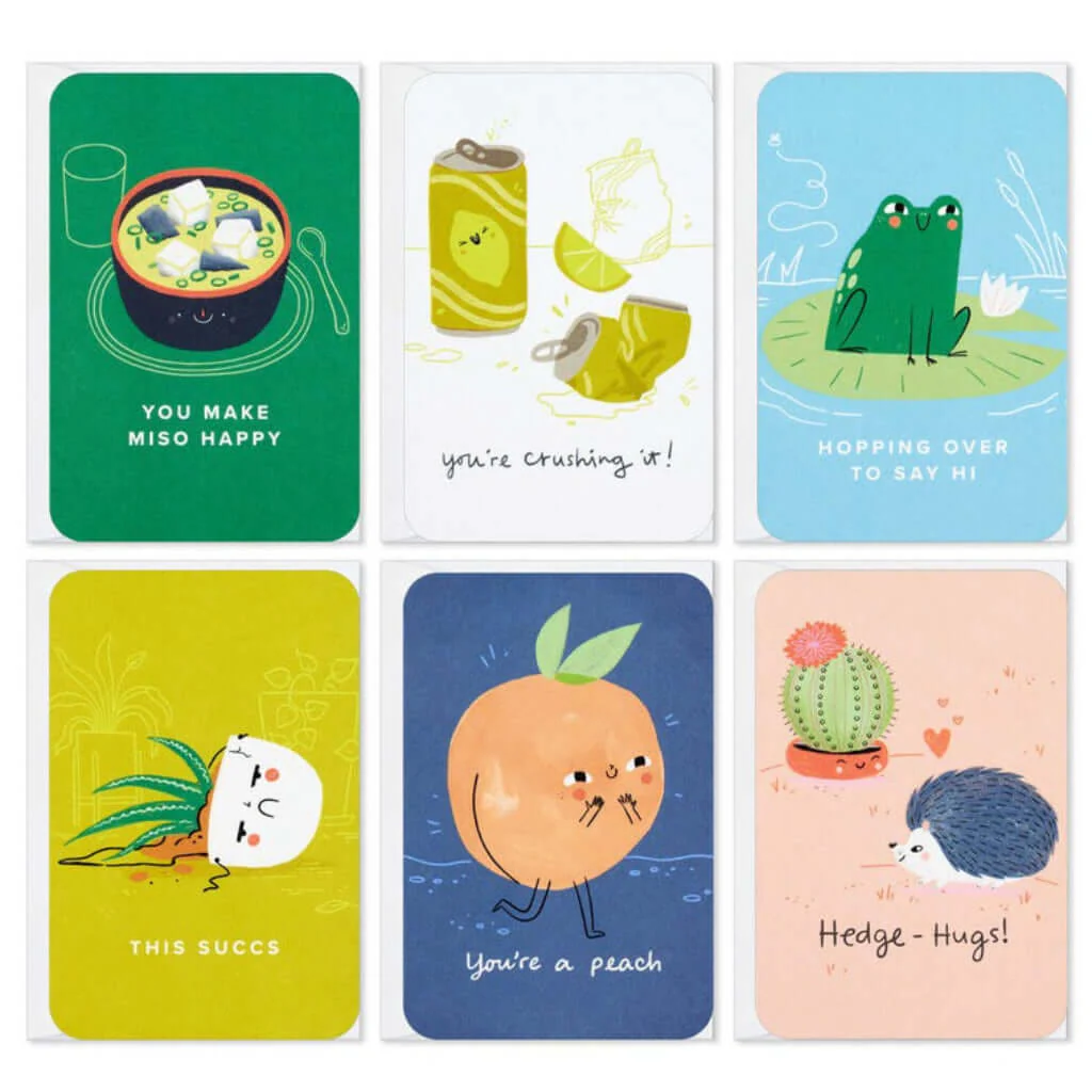 Hallmark : Mini Uplifting Thoughts Assorted Multi-Occasion Cards, Pack of 6