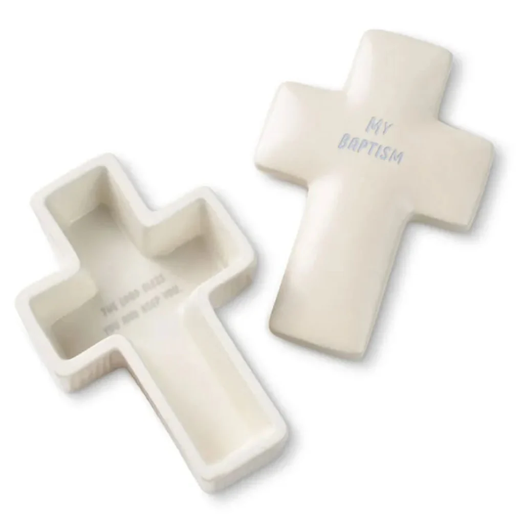Hallmark : My Baptism Cross-Shaped Lidded Trinket Dish - Image 3