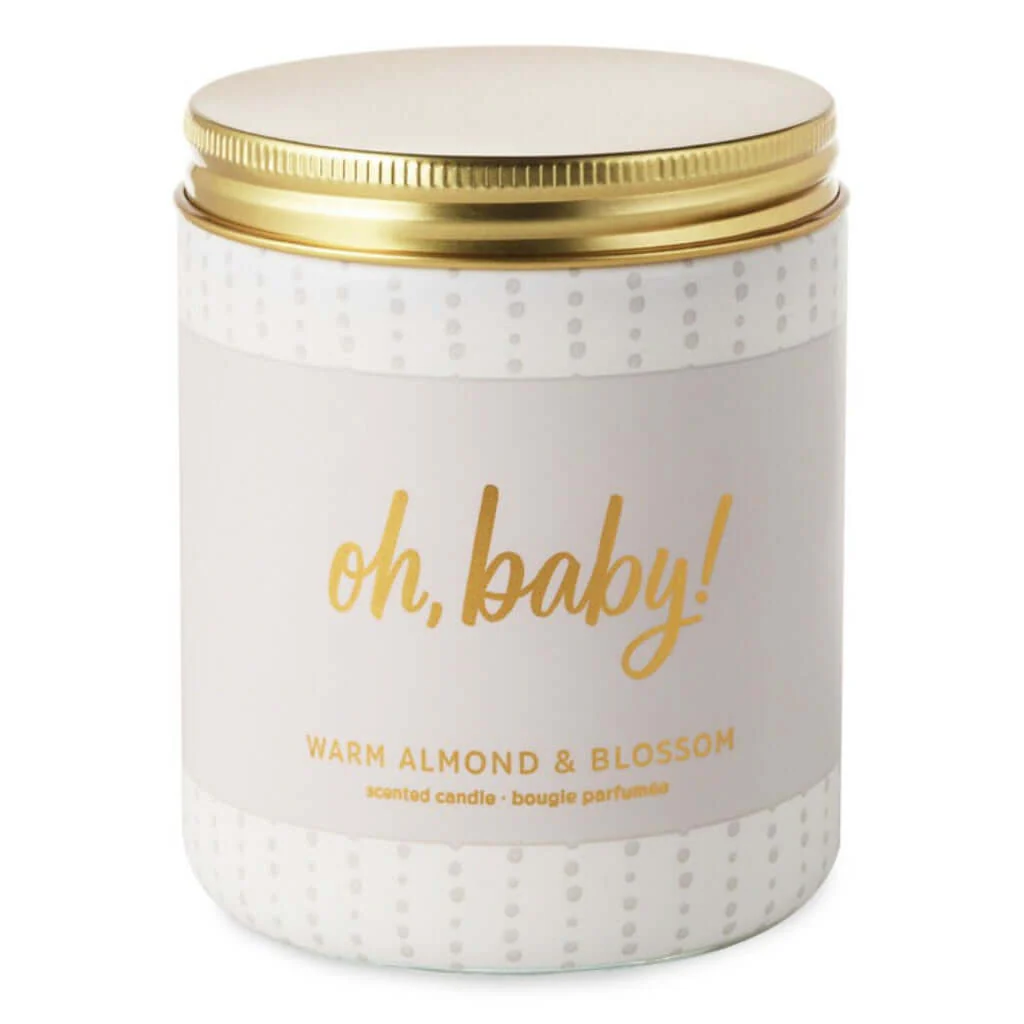 Hallmark : Oh Baby Warm Almond and Blossom Scented Jar Candle, 7 oz.