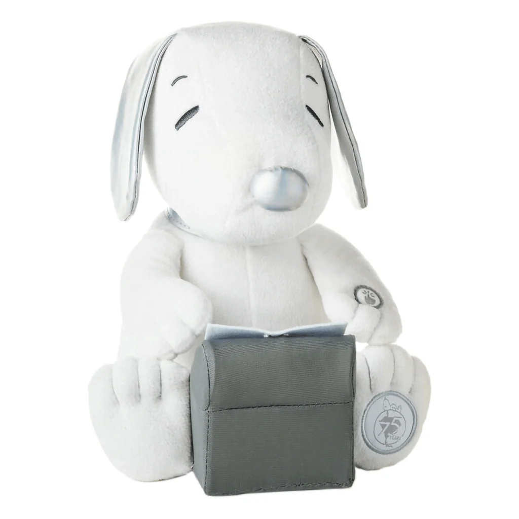 Hallmark : Peanuts® 75th Anniversary Snoopy With Typewriter Musical Plush With Motion, 10"