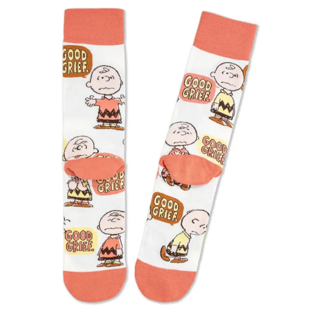 Hallmark : Peanuts® Charlie Brown Good Grief Novelty Crew Socks - Image 2