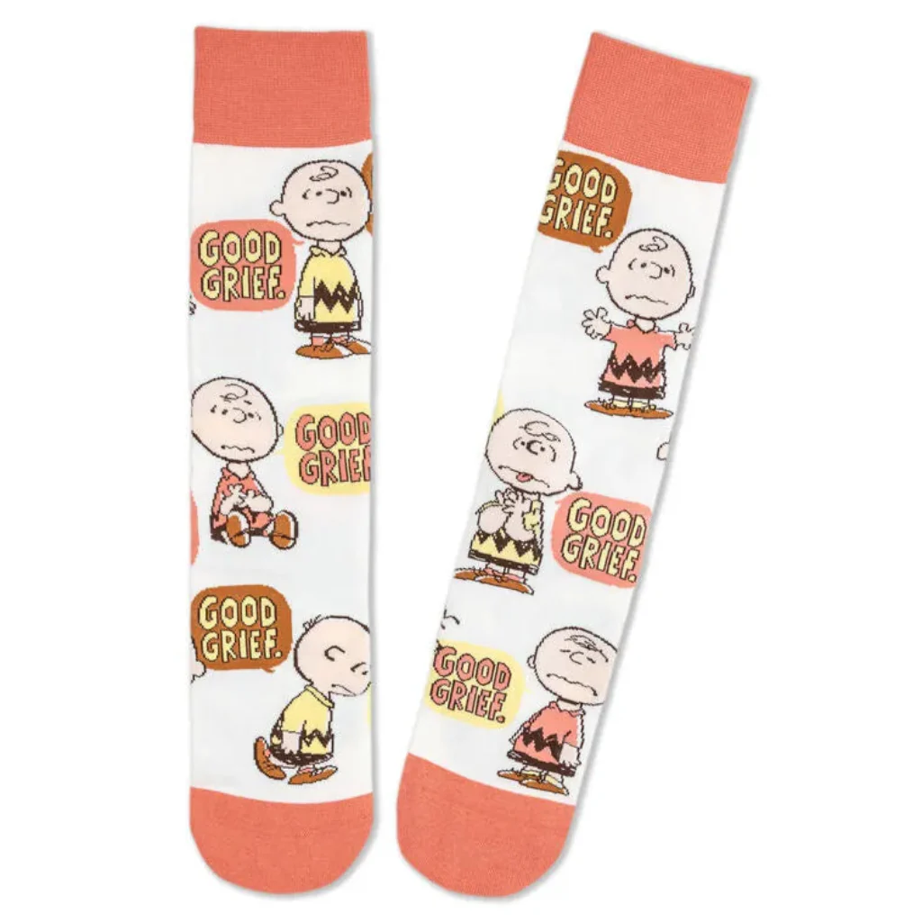 Hallmark : Peanuts® Charlie Brown Good Grief Novelty Crew Socks - Image 3