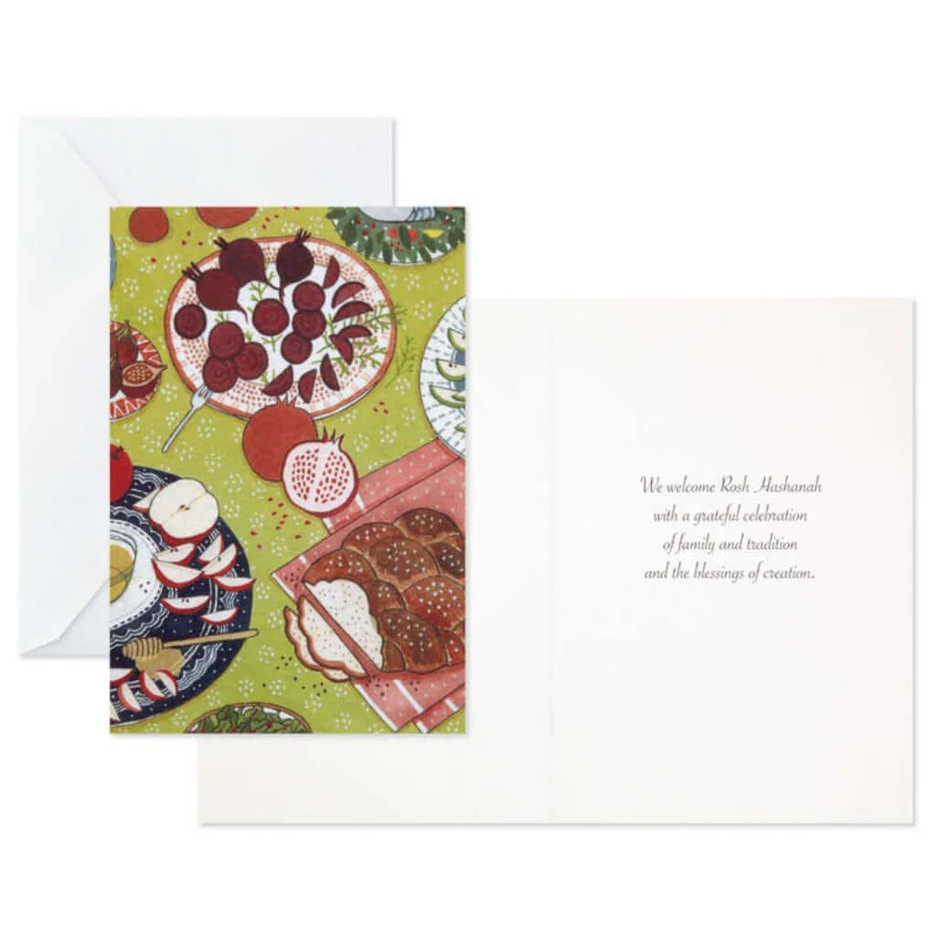 Hallmark : Plates of Fruit Rosh Hashanah Cards, Pack of 6 - Image 3