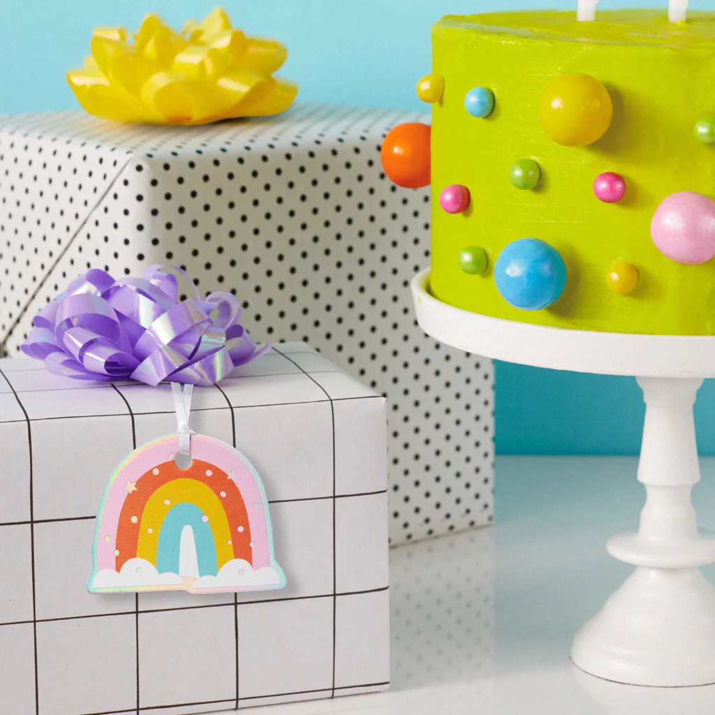 Hallmark : Rainbow on Clouds Die Cut Gift Tag - Image 2