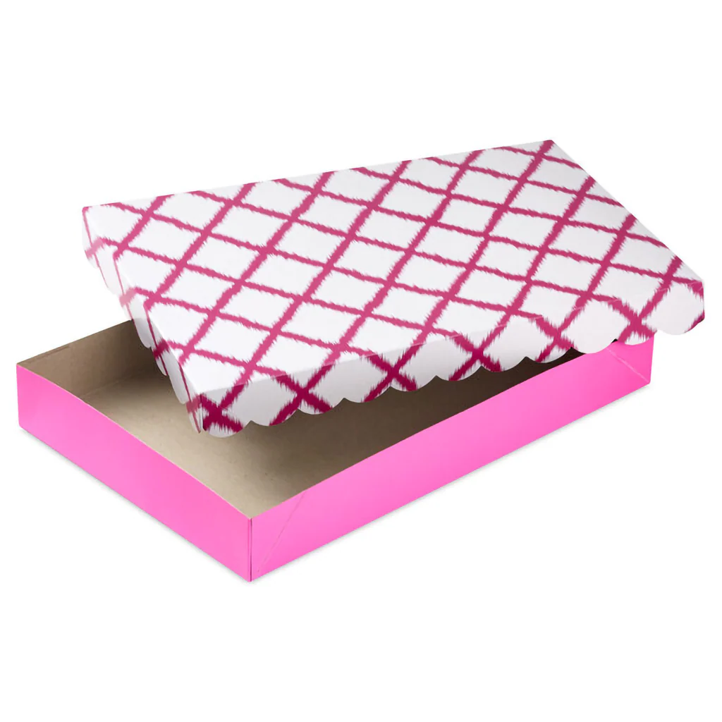 Hallmark : Scalloped Designs on Pink 3-Pack Assorted Medium Gift Box Bundle - Image 4