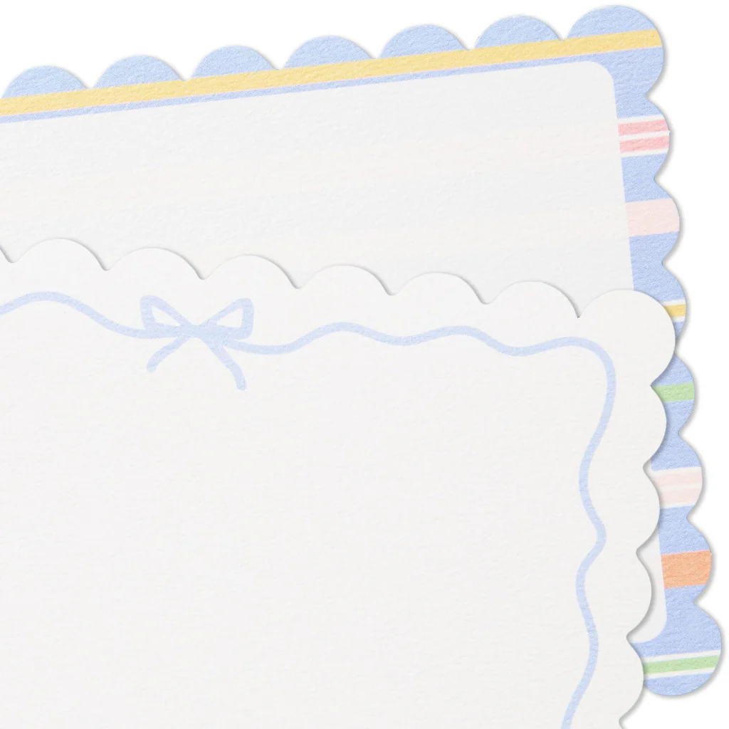 Hallmark : Scallops and Stripes Flat Note Cards in Caddy, Box of 40 - Image 2