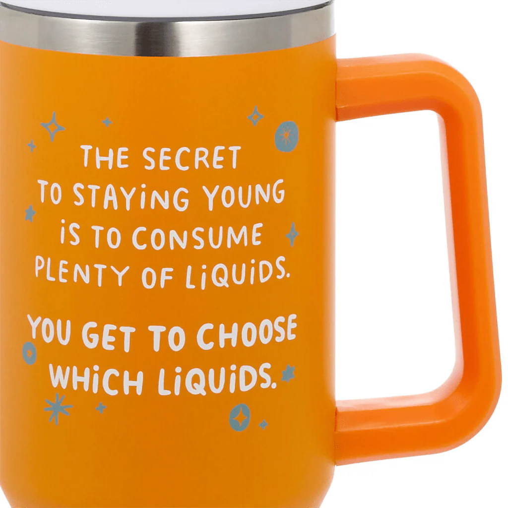 Hallmark : Secret to Staying Young Insulated Travel Cup With Handle, 42 oz. - Image 4