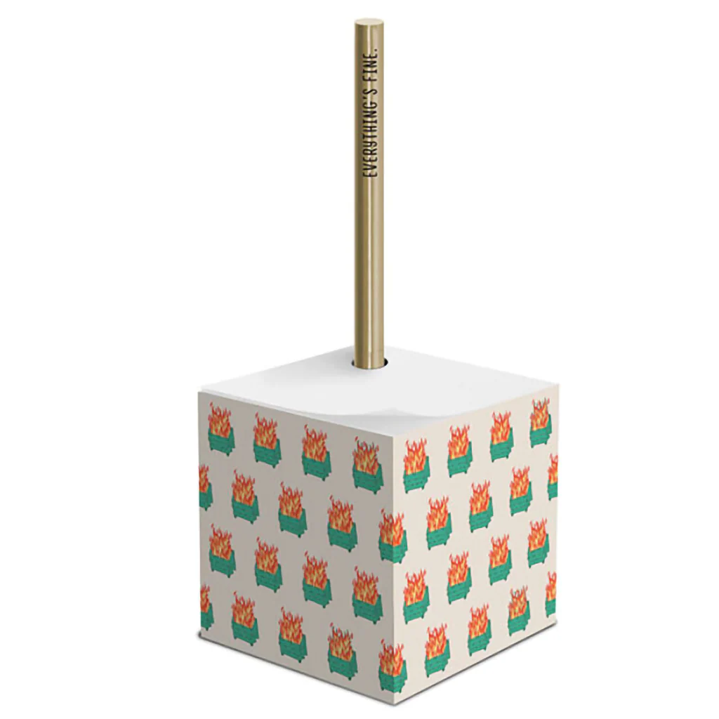 Hallmark : Shoebox Everything's Fine Note Cube and Pen Set