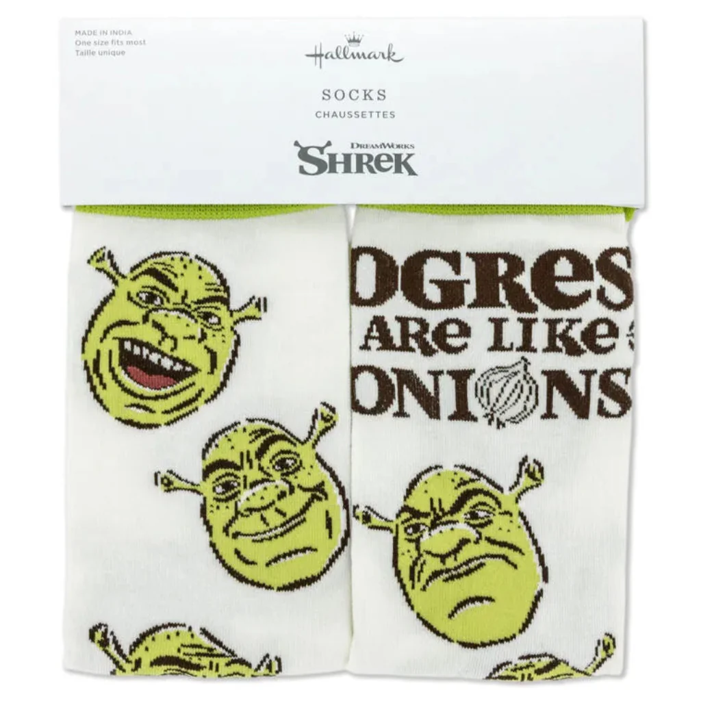 Hallmark : Shrek Ogres Are Like Onions Novelty Crew Socks