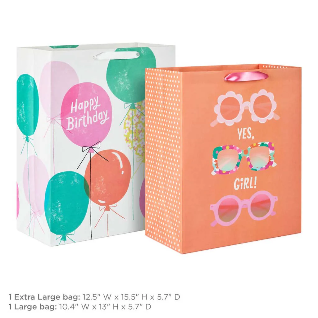 Hallmark : Sunglasses and Balloons 2-Pack Birthday Gift Bag Bundle - Image 2