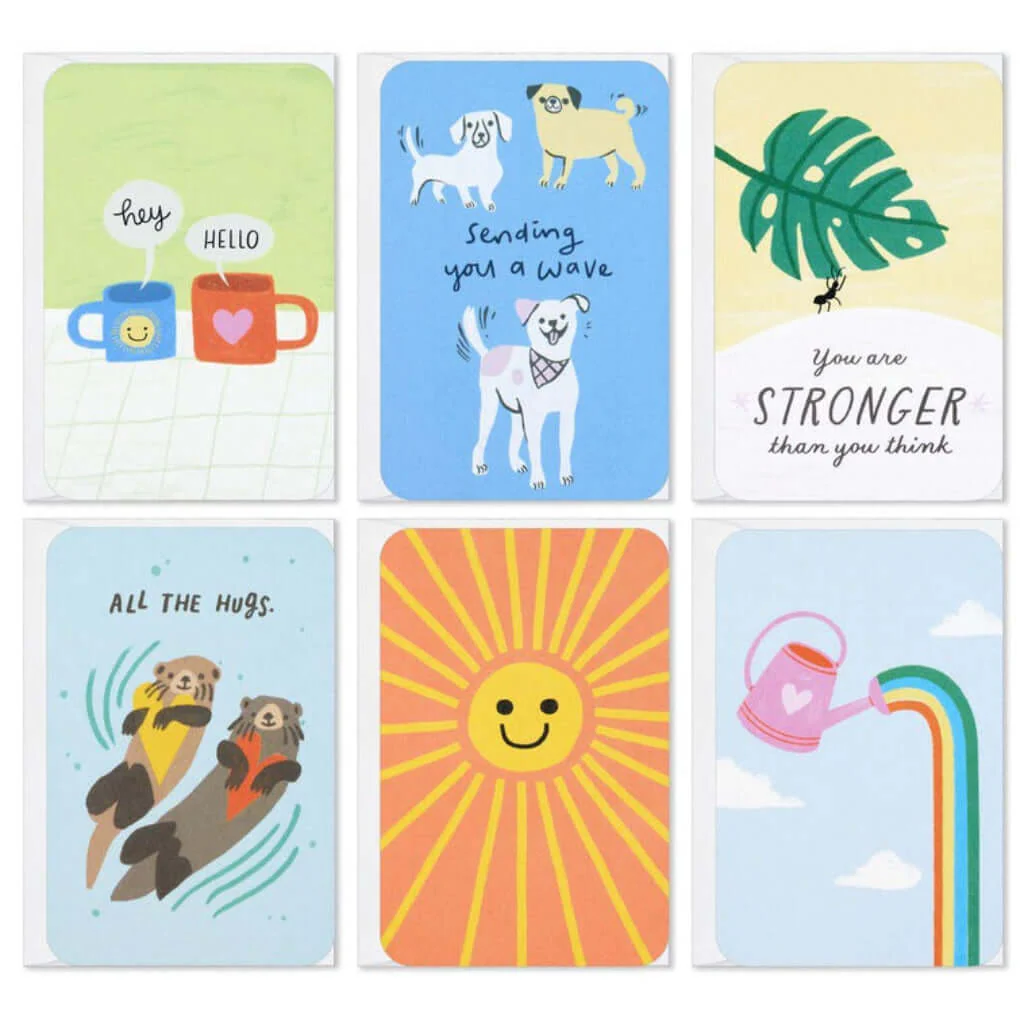 Hallmark : Sunny Illustrations Mini Cards Pack- 6 Pack