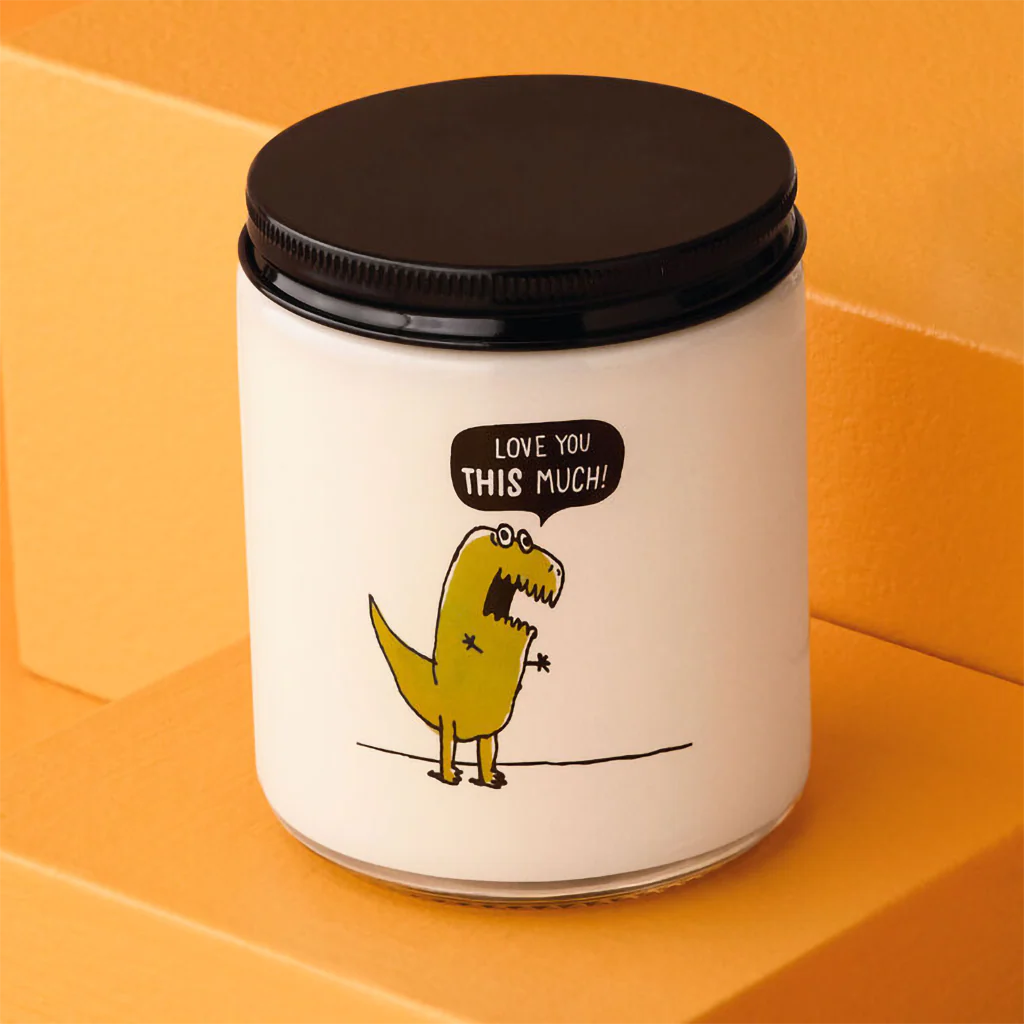 Hallmark : T-Rex Love You This Much Scented Single-Wick Jar Candle, 7 oz. - Image 3