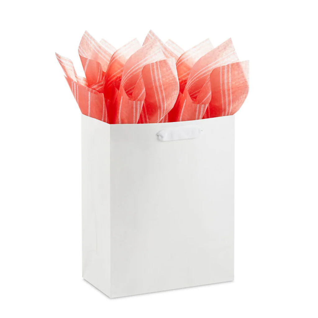Hallmark : White Stripes on Coral Tissue Paper, 6 sheets - Image 4