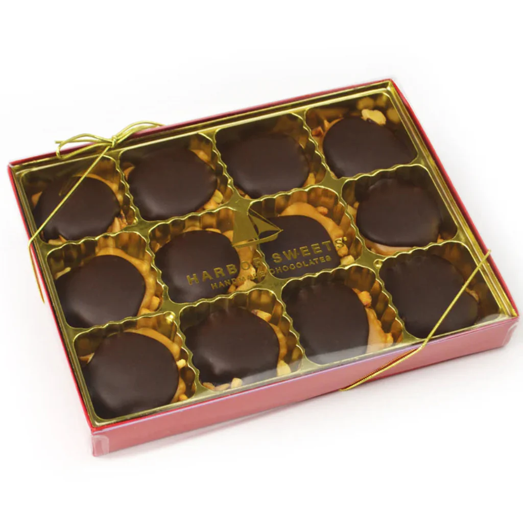 Harbor Sweets : Chocolate Caramel Cashew Clusters - 12 PC Dark Chocolate - Image 2