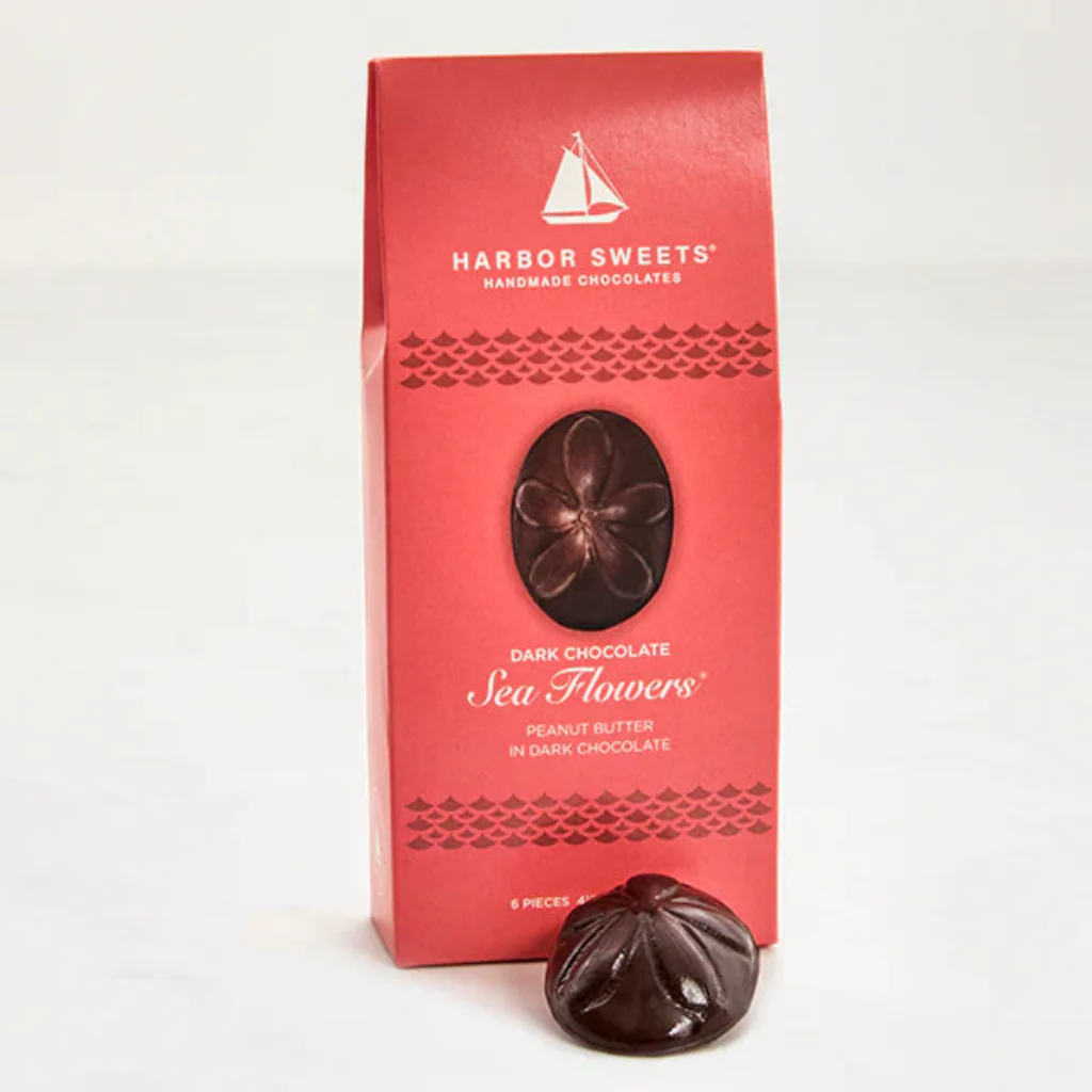 Harbor Sweets : Dark Chocolate Sea Flower Gable Box - 6 PC