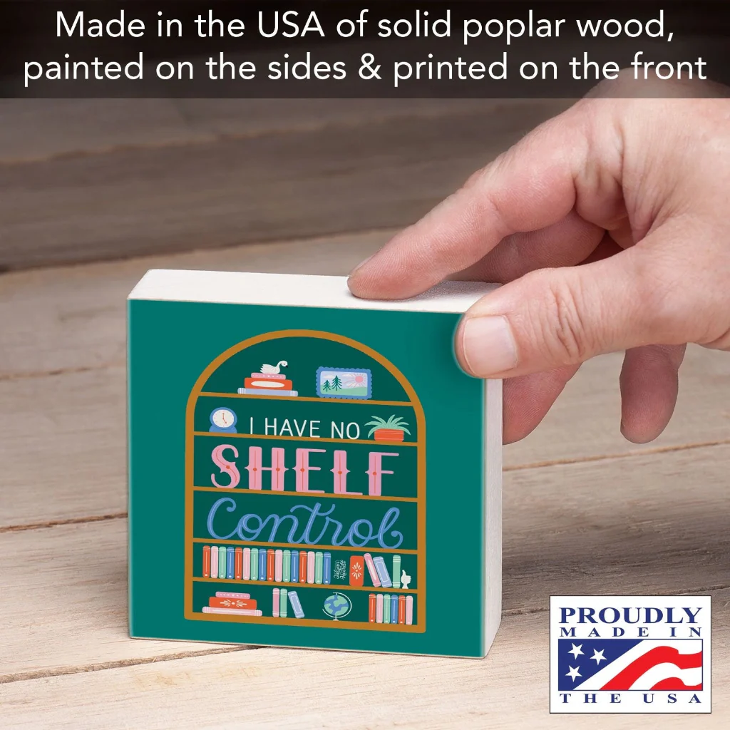 Highland : Home Shelf Control Freestanding Solid Wood Block Sign