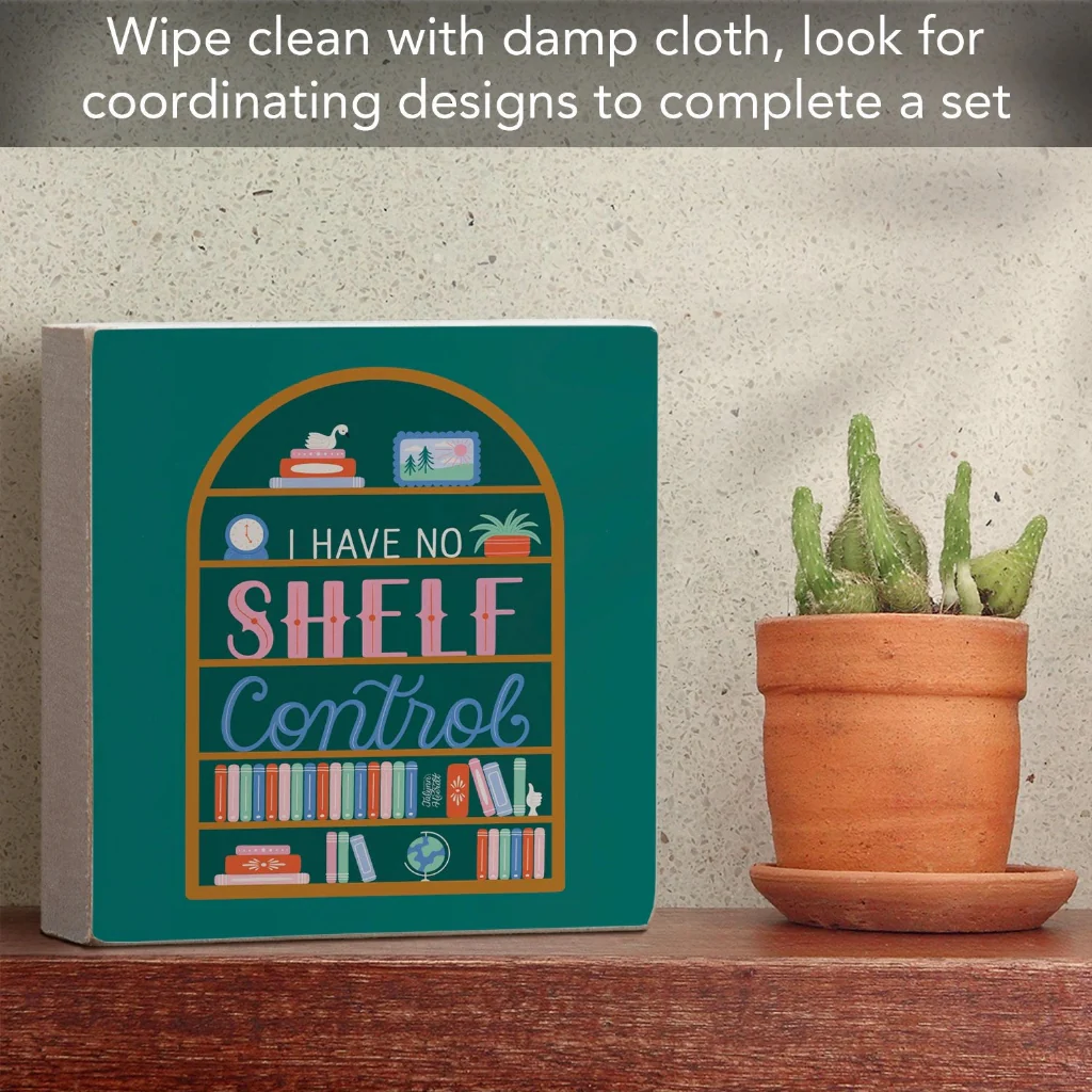 Highland : Home Shelf Control Freestanding Solid Wood Block Sign - Image 3