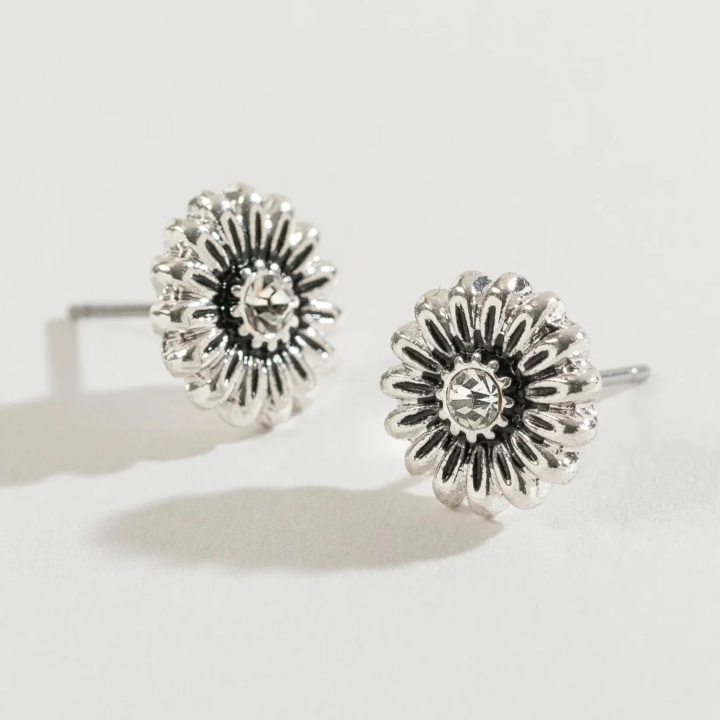 Howards Inc : Antq Sil Flower Ear Sense Earring