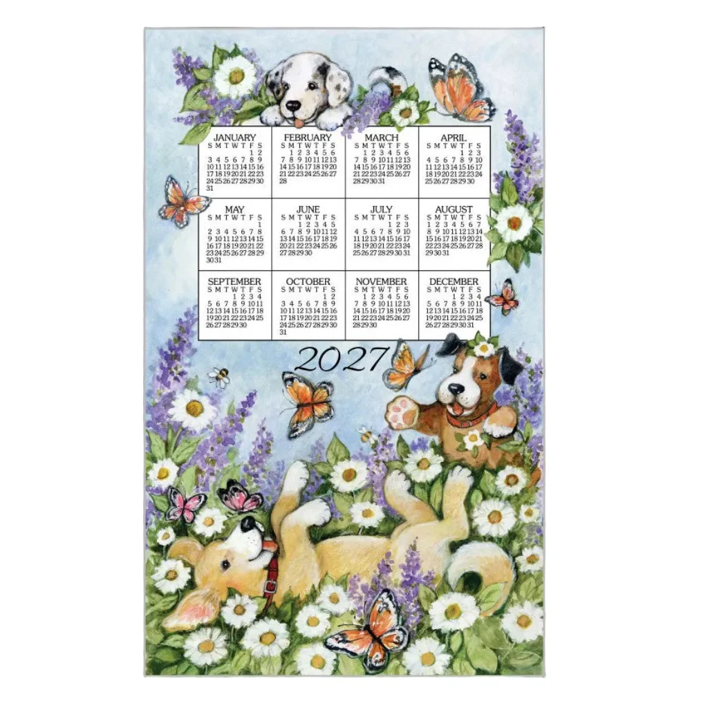 Kay Dee : Calendar Towel, Playful Puppies - 2027