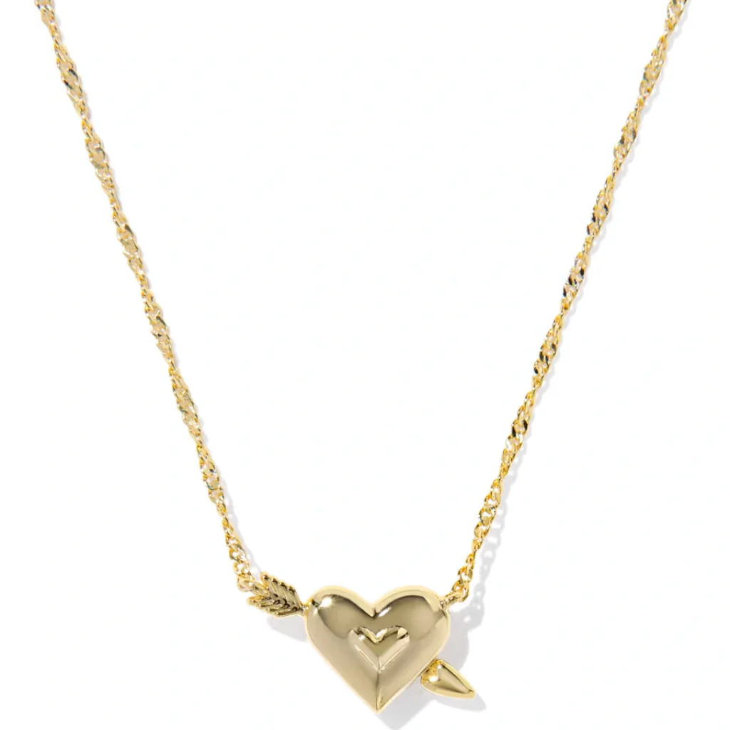 Kendra Scott : Ari Heart Arrow Gold Short Pendant Necklace - Image 2