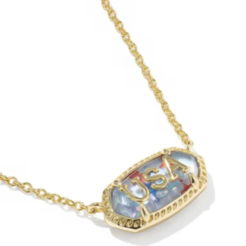 Kendra Scott : Elisa USA Gold Short Pendant Necklace - Image 2