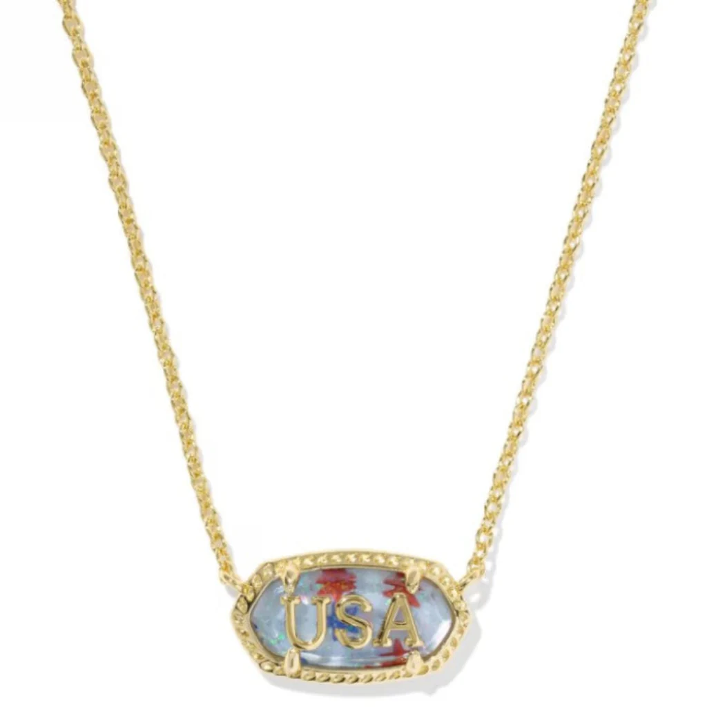 Kendra Scott : Elisa USA Gold Short Pendant Necklace - Image 3