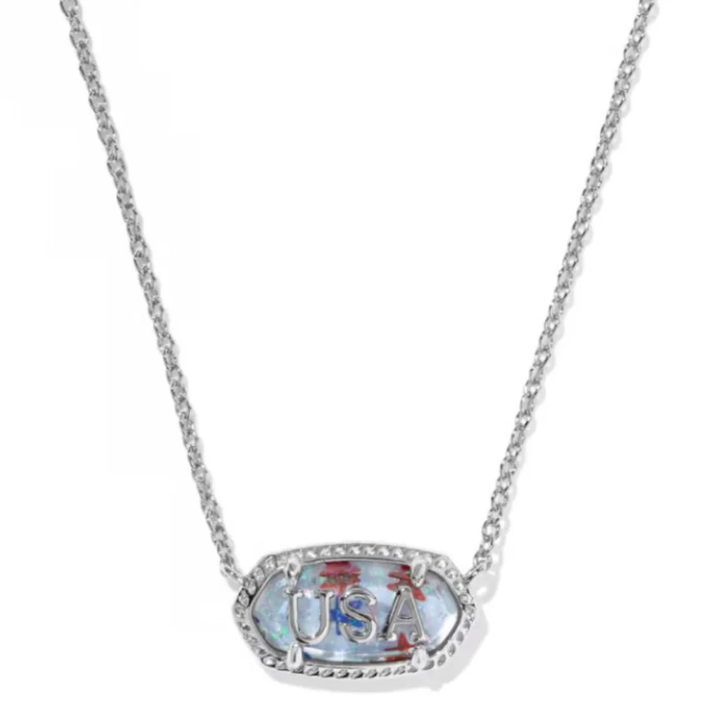 Kendra Scott : Elisa USA Silver Short Pendant Necklace