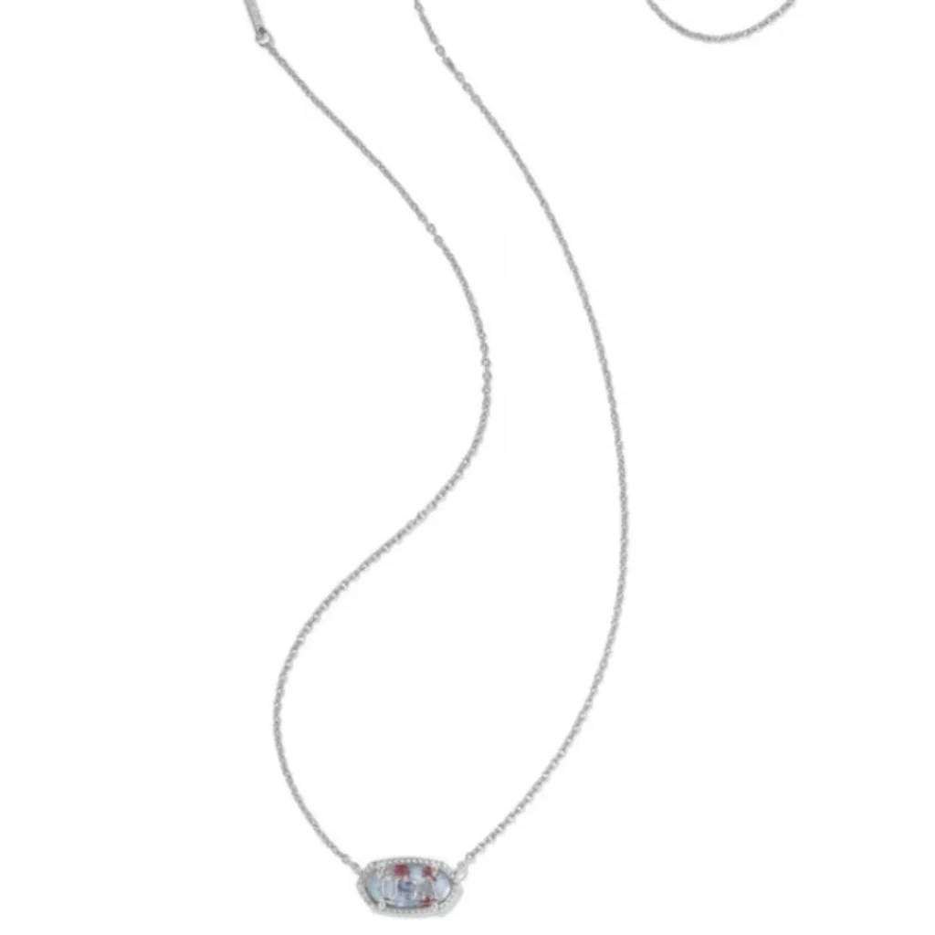 Kendra Scott : Elisa USA Silver Short Pendant Necklace - Image 2