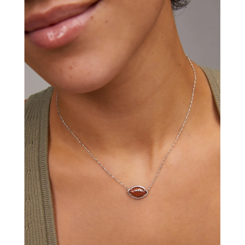 Kendra Scott : Football Short Pendant Necklace - Silver - Image 2